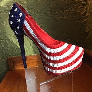 6 Inch American Flag High Heels